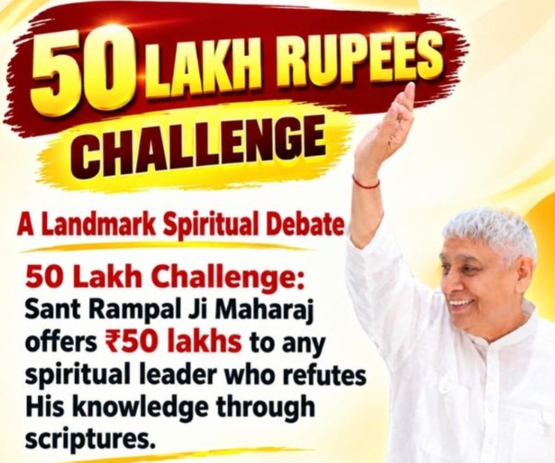 dlmendali's tweet photo. who can successfully refute His spiritual knowledge using authentic holy scriptures ( Vedas, Gita, Quran, Bible, etc.).
📺 Watch the Exclusive Video Now:
Search for "Shastrarth Ka Shankhnaad" on the official Sant Rampal Ji YouTube Channel to uncover the eye-opening facts. https://t.co/PoIbpDlRtJ