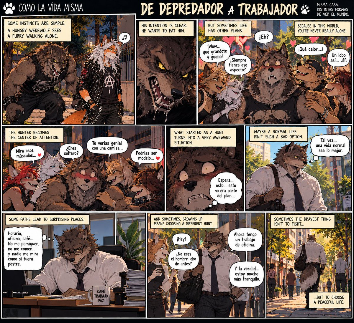 AngusFreyr's tweet photo. Cuando el hombre lobo encuentra una vida normal 🐺💼
#ComoLaVidaMisma #Furry #FurryFandom #FurryCommunity #FurryArt #FurryComic #FurryLGBT #LGBTQFurry #QueerFurry #LGBTQ #Queer #Pride #AnthroArt #Werewolf #FurryHumor #FurryLife #FurryCulture #FurryArgentina #FurryLatino https://t.co/CDLLjOz7E5