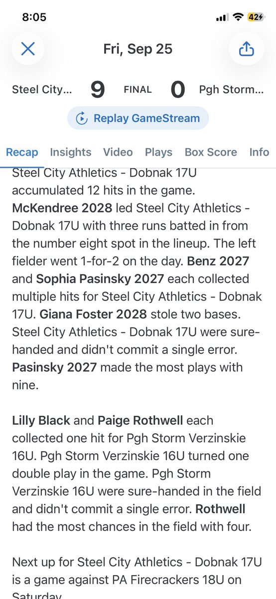 SPasinsky's tweet photo. Our team had our 3rd annual memorial tournament for our coach Neil Salopek. I had 3 singles, 2 doubles, 2 HR’s, and 5 RBI’s.  My bat was 🔥 @SCA2627 @hoffner_hitting @washjeffSB @SFUathletics @Toddythomas8 @toriebickerton @UncommittedUsa https://t.co/VW497V8j8G