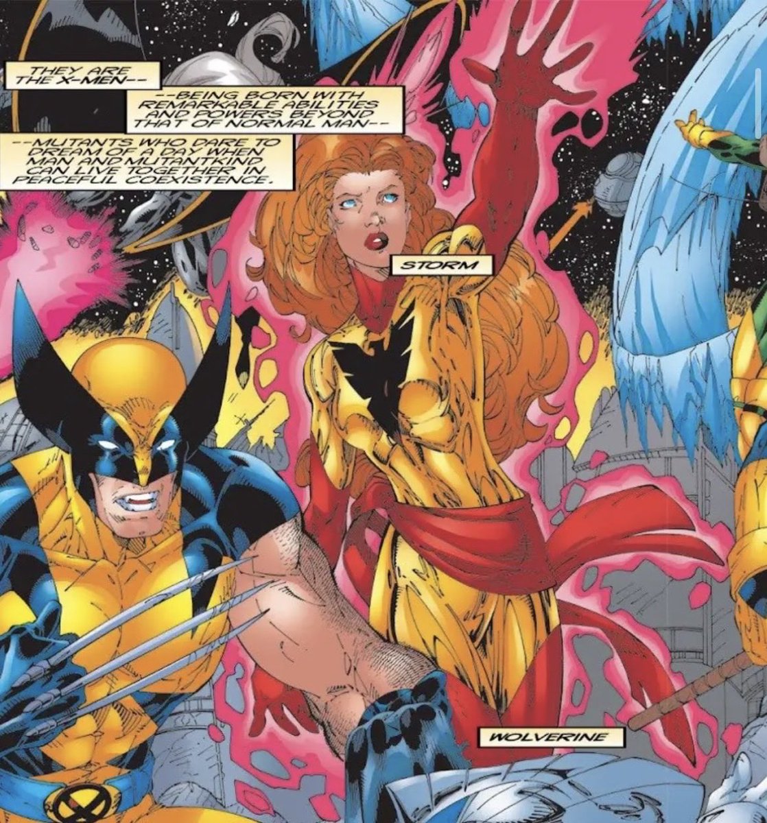 ArchivesJean's tweet photo. Remember the gold, red, and black Phoenix costume from X-Men Unlimited 26?  #xmen #jeangrey https://t.co/txdPaxdhOB