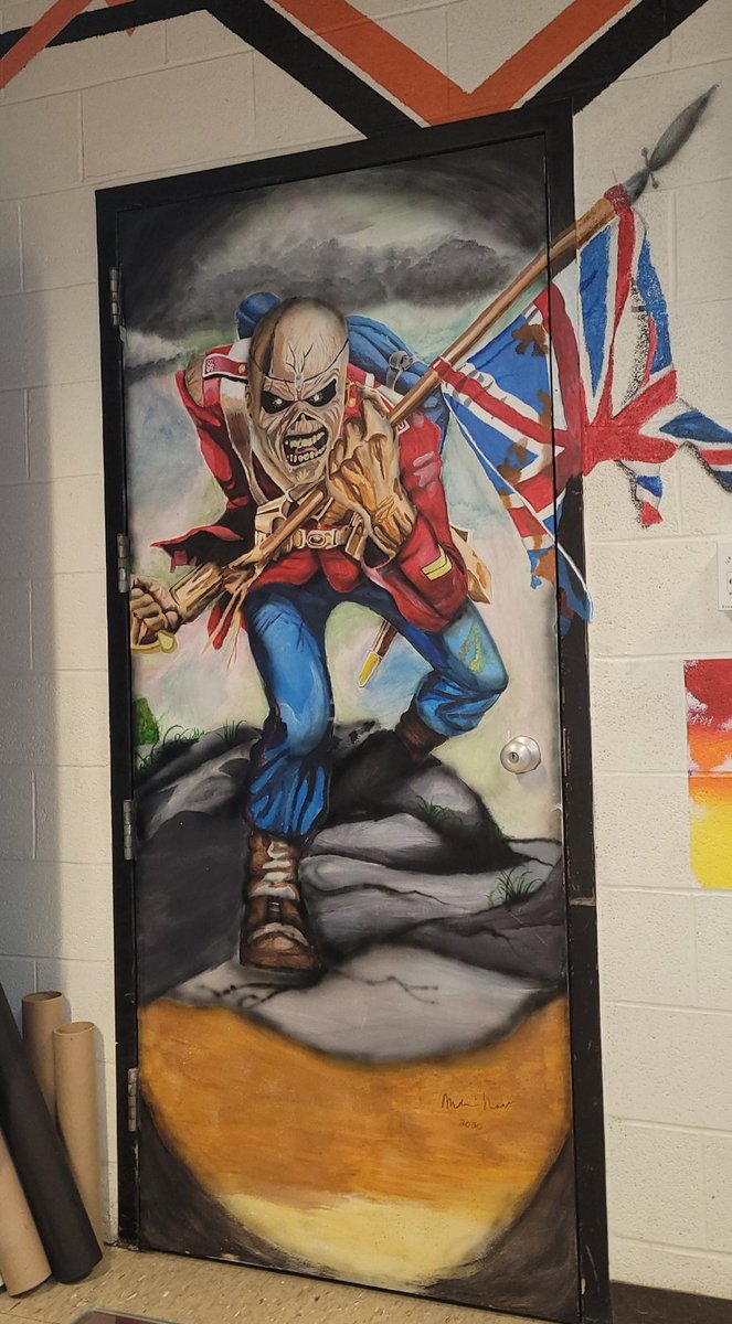 bumpypumpfarm's tweet photo. @WokeInoculum The trooper in our high school's art room. A student did this. https://t.co/rE4vn3Wey2