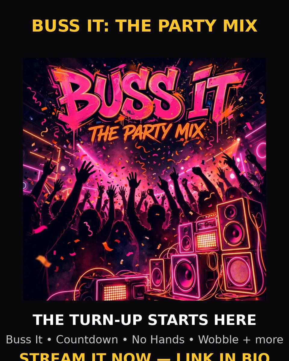 YungRichWayne's tweet photo. BUSS IT: THE PARTY MIX is LIVE on Spotify. My new turn-up playlist — opens with MY record Buss It, then Countdown, No Hands, Wobble + more. Run it up. Play it LOUD. https://t.co/bDRTqvMDkh #RichWayne #BussIt https://t.co/jZbkQImV60