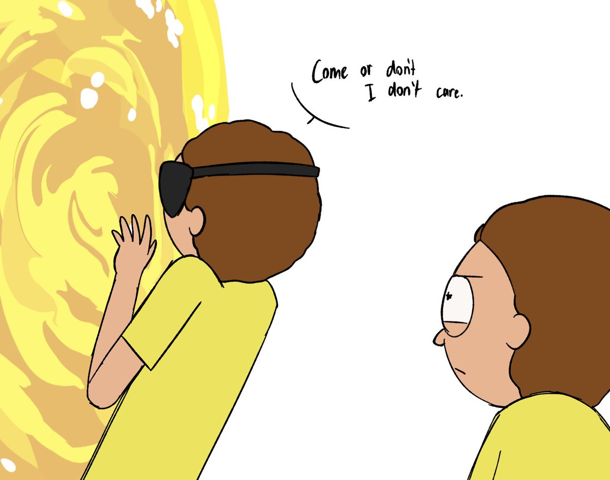 drewsonlypeak's tweet photo. What I think happened in s7 when evil morty went to follow c137

#pemorty #evilmorty #rickandmorty https://t.co/tDM0fiN6Tl