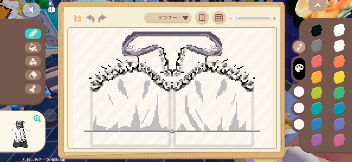 Kuromoti_78's tweet photo. メイド服できたｯ！！うさぎのカチューシャと靴合わせたらそれっぽくなった！
トラなのにトラじゃないって？🤫しーー...

#ドット絵　#ハートピア　#メイド服 https://t.co/n2MpwEm5pc