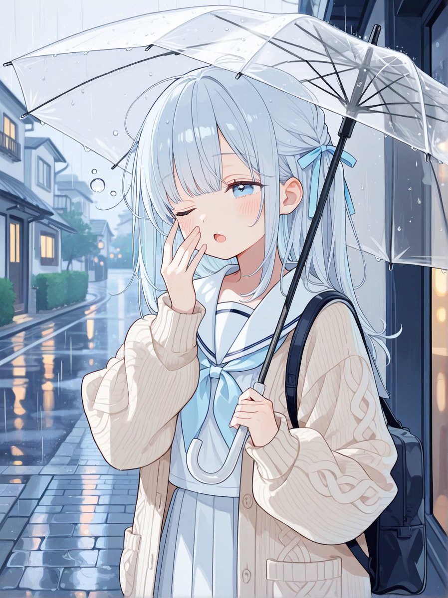 nanayuki998227's tweet photo. おはよ〜🌧️
朝から雨が降ってるねー
昨日は体を動かしたから、
今でもめっちゃ眠い…(*˘ ˘*)💤

そして今日からは5日連続の平日！！
いつも通りなのに、なんだかちょっと久々な気がするねー
今日もゆるっと頑張っていきましょう〜🌸
#AIart #AIイラスト https://t.co/qzIND0lk8O
