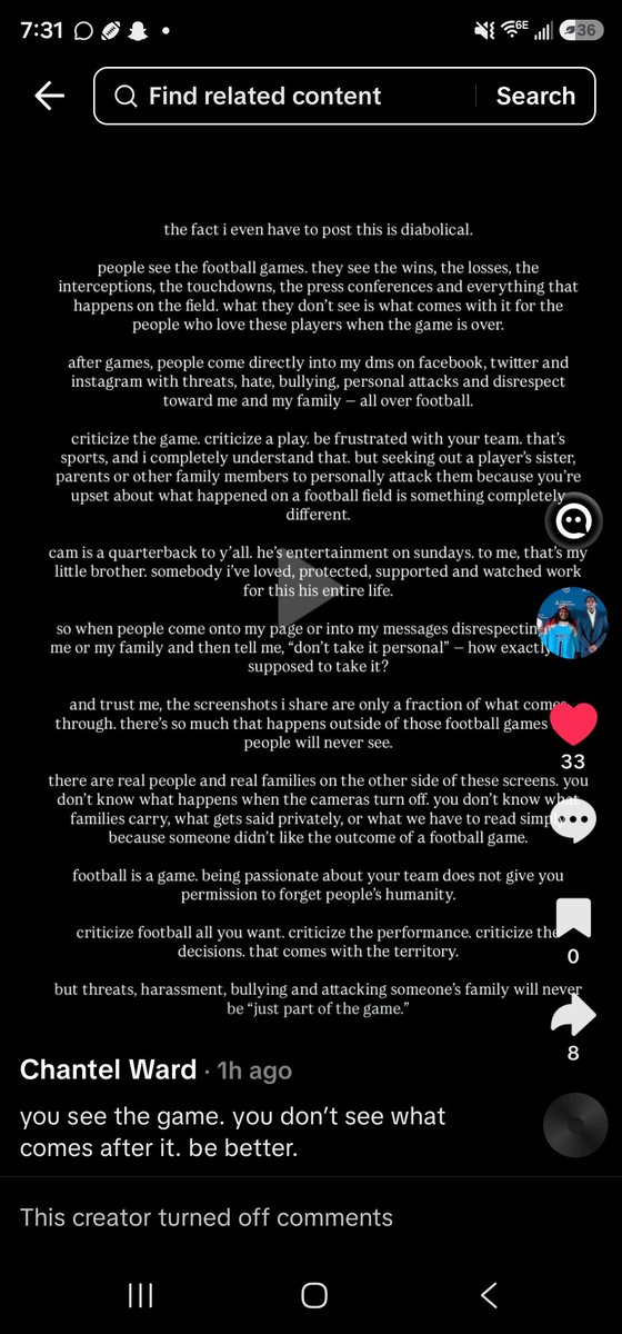 TitanfanB's tweet photo. So who did this? step up? Who did this to our QBs family? FOOTBALL IS Football leave it at that. whoever did this is outta of Pocket. Im disapponted in this. #titans nation we got to be better than this? Cant believe yall sending threats to Cam family. 🤣🤣 @Cameron7Ward im sorry https://t.co/nt15mpSCs0