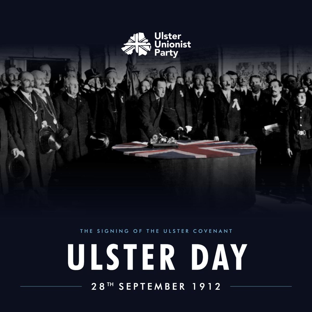 uuponline's tweet photo. Today, on Ulster Day 2026, we mark 114 years since the signing of Ulster’s Solemn League and Covenant on 28 September 1912.

Across Ulster and beyond, 237,368 men signed the Covenant, while 234,046 women signed the Women’s Declaration. In total, 471,414 people pledged their opposition to the establishment of a Home Rule Parliament in Dublin. The Covenant was signed at more than 500 locations across Ulster, with Sir Edward Carson the first person to sign at Belfast City Hall.

It was a defining moment in Ulster’s political history, demonstrating the scale and determination of opposition to Home Rule and helping shape the constitutional events that followed. 

More than a century later, Ulster Day remains an important part of unionist history and heritage, remembering those who came together in defence of their equal citizenship within the United Kingdom and in opposition to Home Rule.