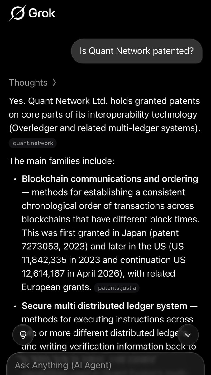 JanGold_'s tweet photo. Another important part of the $QNT revolution is that Quant Network’s technology is patented. https://t.co/7aDB0BxXZ0