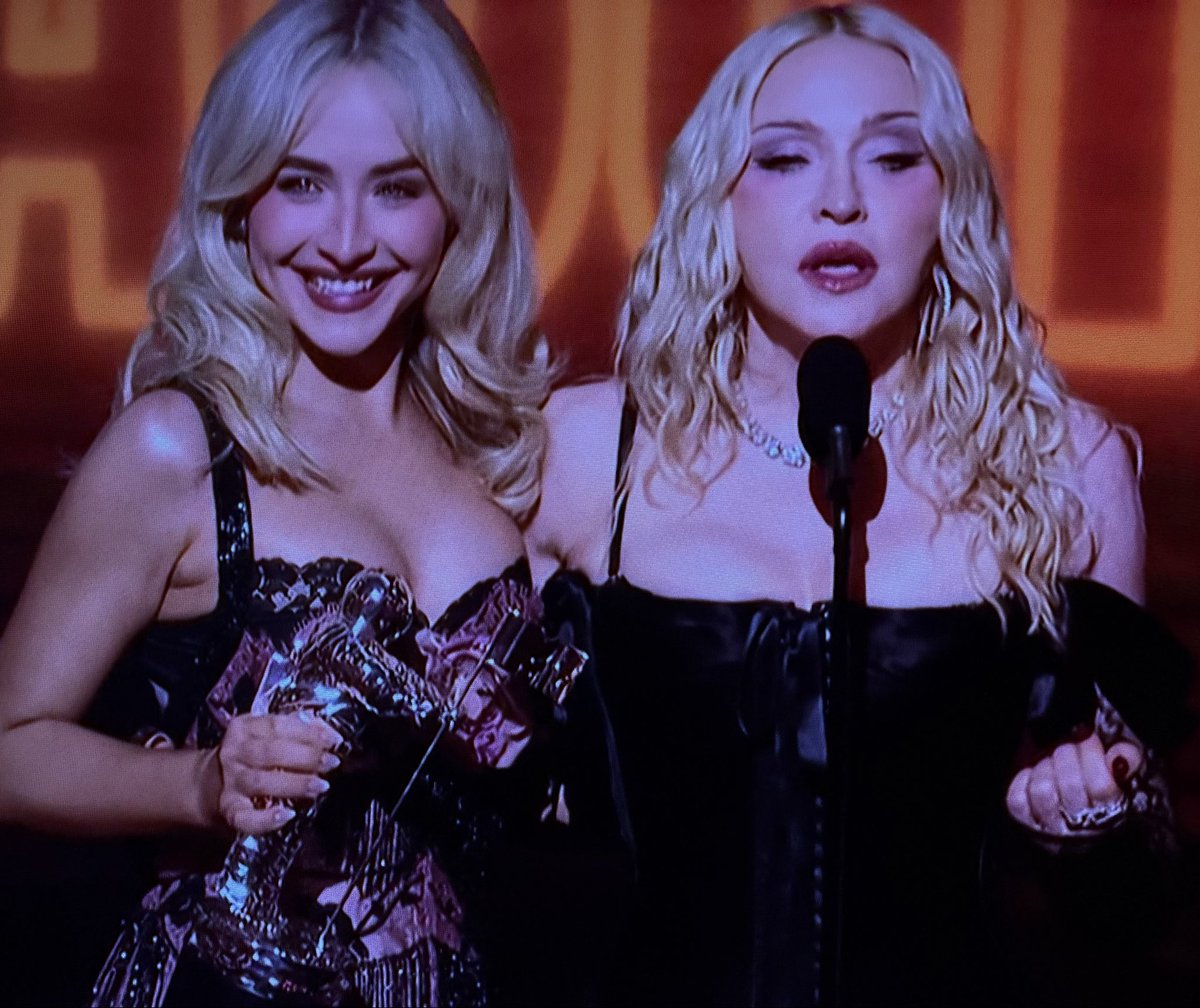 samuel_jalil_'s tweet photo. Madonna and Sabrina Carpenter, are the real SUBSTANCE 💉 #VMAs https://t.co/p1yRs1gtxO