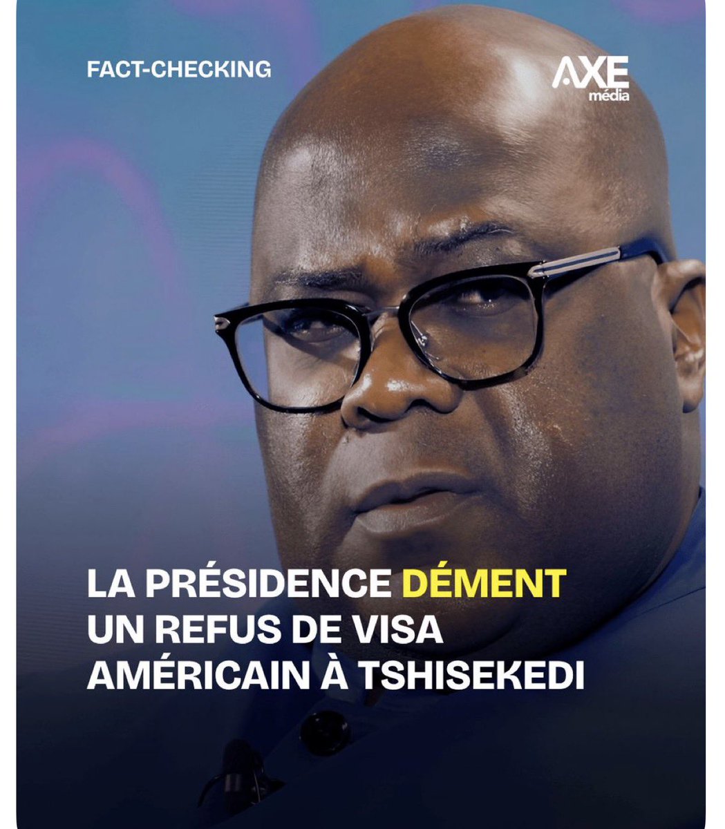 KimKimuntu's tweet photo. La Présidence de la République dément la rumeur selon laquelle les États-Unis auraient refusé un visa à Félix Tshisekedi en raison de l’épidémie d’Ebola. Aucune autorité congolaise ou américaine n’a annoncé un tel refus.

Selon Tina Salama, l’absence du chef de l’État à la 81e Assemblée générale de l’ONU s’explique par des urgences à traiter en RDC. Le pays y a été représenté par la Première ministre Judith Suminwa.

#AXEmedia
