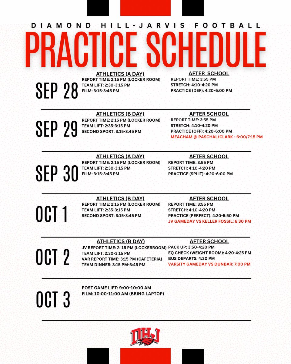 DHJ_Football's tweet photo. DHJ Football week at a glance! 

#WeAreDiamondHill🦅 https://t.co/TryvC8UVkS