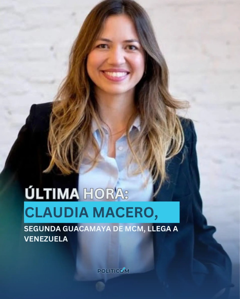 Politicomve's tweet photo. #27Sep | 🚨 CONFIRMADO: Claudia Macero, segunda guacamaya de MCM, llegó a Venezuela.

Lo confirma el equipo de Vente Venezuela del estado Vargas.

 #Venezuela #MCM

¿Ajustamos algo? https://t.co/IrJIWSQerx