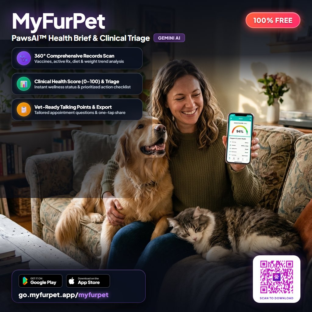 sosyalnatikapo's tweet photo. Ever wondered how healthy your pet REALLY is? 🐾✨
Introducing PawsAI™ Health Brief! Gemini AI analyzes vaccines, meds & weight to give you a 0–100 Clinical Health Score + vet talking points.
100% FREE 👇
https://t.co/M9tCUshOHk
#petcare #doghealth #catcare #vet https://t.co/uxYFbKhRj2