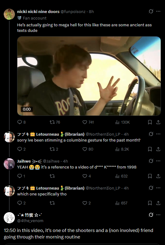 80085D's tweet photo. @Lykachu2 @paleobiota video is "all the tapes from columbine high school shooters https://t.co/s24ZfcDJYY