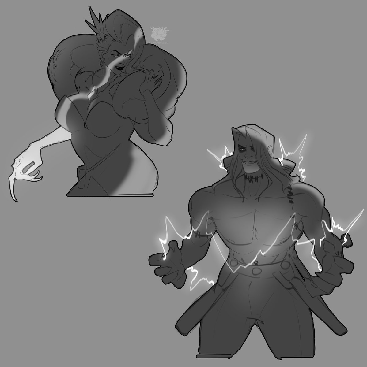 metaphysiciands's tweet photo. Late night Lady Geist &amp; Victor doodles. I may turn these into finished pieces eventually.

#deadlock #deadlockfanart https://t.co/0YSkn2Ucvw