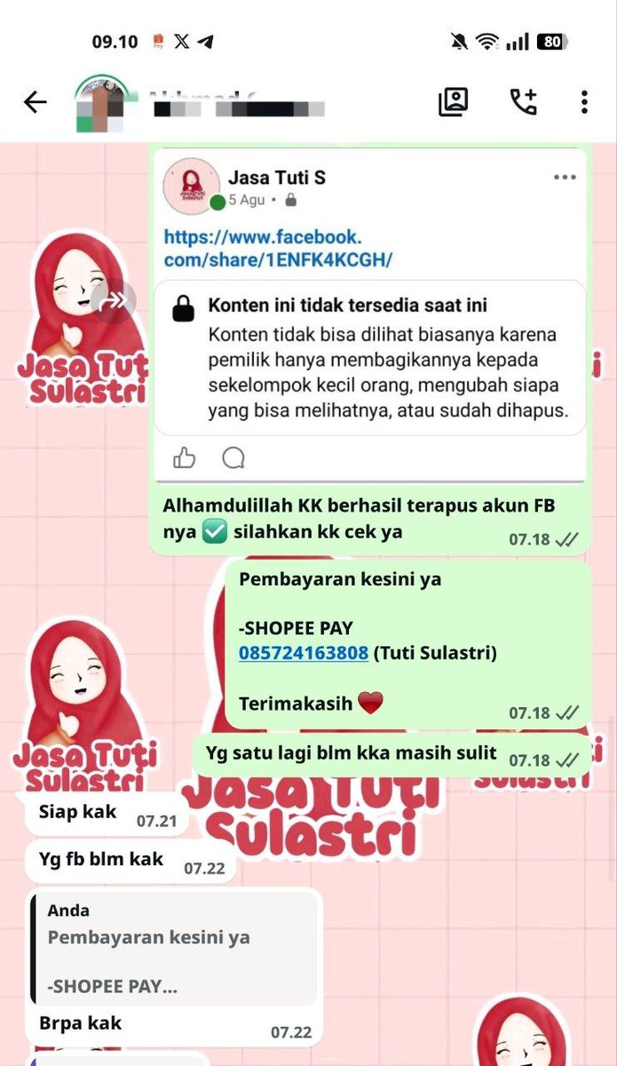 kyenity's tweet photo. JASA PEMULIHAN AKUN / HAPUS AKUN SOSMED RESMI GUYS

= JASA LACAK LOKASI
= PULIHKAN CHAT WA LAMA
= SADAP WA/IG
= LACAK HP HILANG BY NO HP / IMEI
= JASA UNSUS AKUN/UNSUSPEND
=JASA HACK/BALIKIN AKUN EMAIL,IG,WA,TWITER/X, FB,TIKTOK,LINE.

FAST PROSES &amp; WA DI BIO
#zonauang #zonajajan https://t.co/1M3PyRVXOb