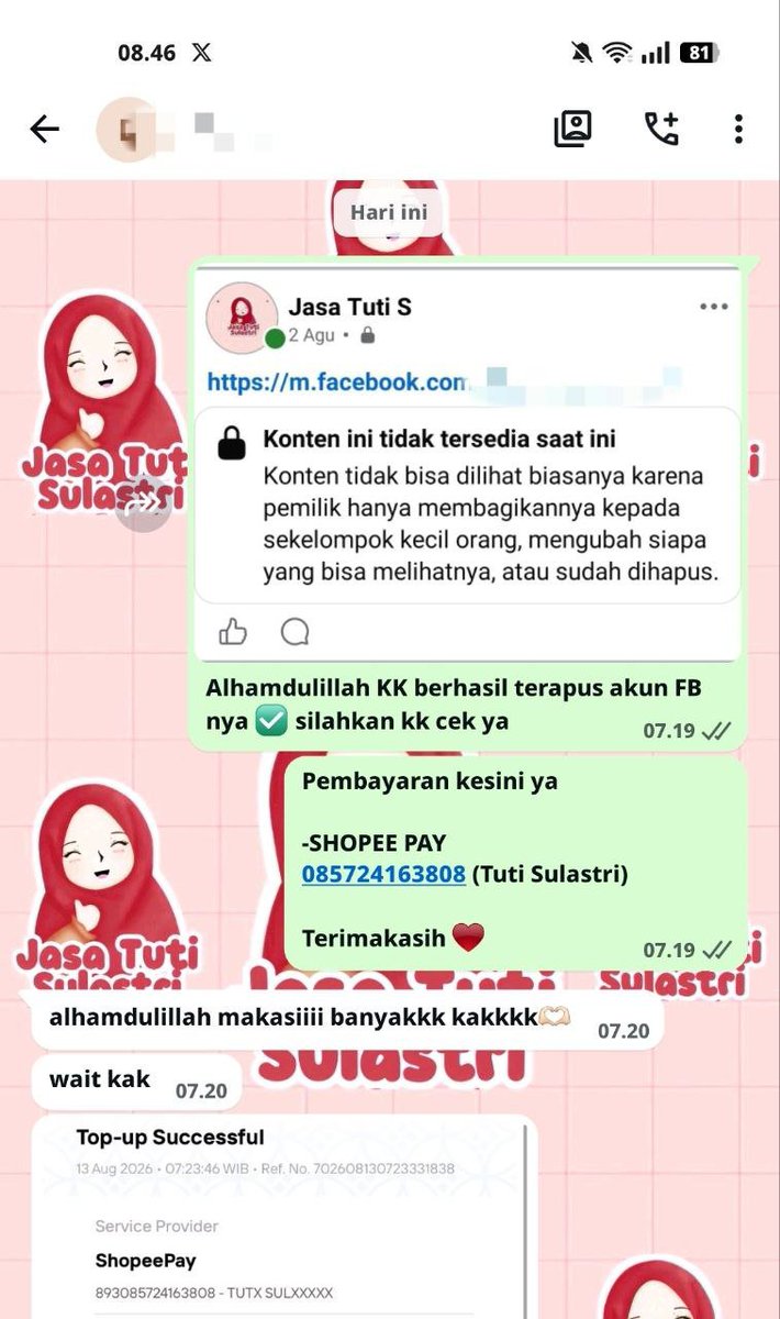 kyenity's tweet photo. JASA PEMULIHAN AKUN / HAPUS AKUN SOSMED RESMI GUYS

= JASA LACAK LOKASI
= PULIHKAN CHAT WA LAMA
= SADAP WA/IG
= LACAK HP HILANG BY NO HP / IMEI
= JASA UNSUS AKUN/UNSUSPEND
=JASA HACK/BALIKIN AKUN EMAIL,IG,WA,TWITER/X, FB,TIKTOK,LINE.

FAST PROSES &amp; WA DI BIO
#zonauang #zonajajan https://t.co/1M3PyRVXOb