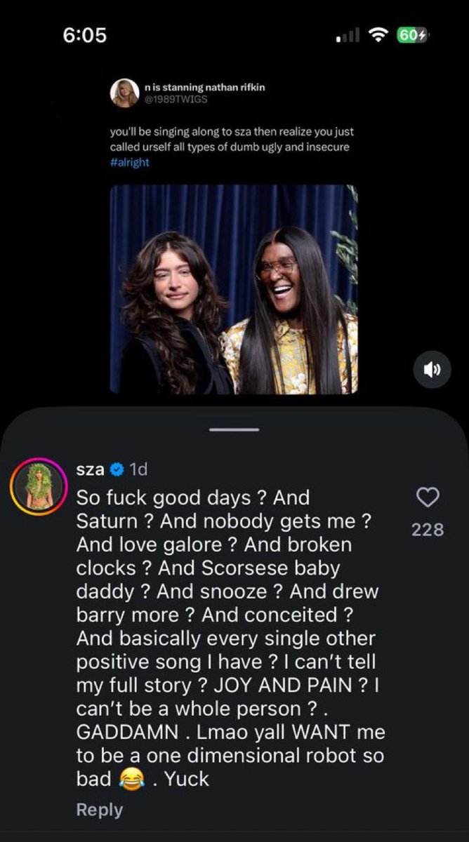 1989TWIGS's tweet photo. SZA NOTICE OMGDHSJJDJDKDKDJDKD https://t.co/0jZuZsOt72
