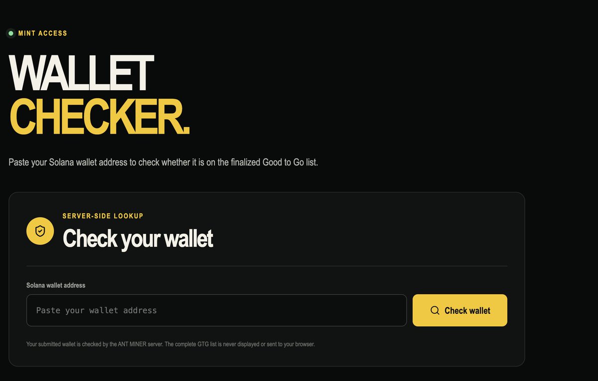 The_ant_miner's tweet photo. Wallet checker is live for GTD participants. 

53 ppl locked 83.8million tokens for 30+ days. The remaining 47 are pushed to FCFS for a total of 147.

https://t.co/jtJNql3pIR https://t.co/WzmM7tevwy