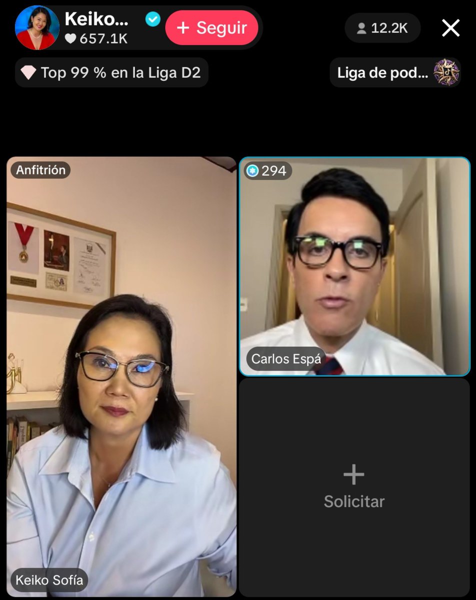 sergiosanabria4's tweet photo. #OJO Keiko retomó hoy su TikTok Live, junto al Canciller Carlos Espá, para hablar sobre su visita a EE.UU. Entre pedidos de "me gusta" y "tap, tap", anunció que otros ministros se sumarán a sus Lives para reportar sus trabajos. Nuevo estilo de rendición de cuentas, sin la prensa. https://t.co/ZhyW0rQs6D
