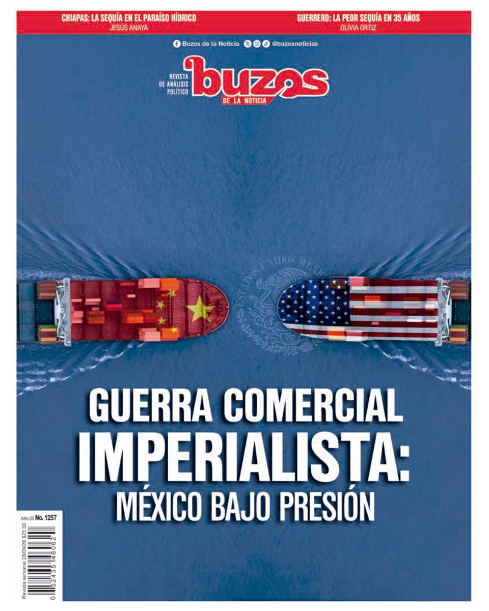 BuzosNoticias's tweet photo. 🅱️#buzos | Guerra comercial imperialista: México bajo presión
El presidente estadounidense endurece su guerra económica contra China, rival mundial y un riesgo para su “seguridad nacional”.
Ya disponible la edición 1,257 📕
📎https://t.co/c34TSmkkO0 https://t.co/IHLqralFTj