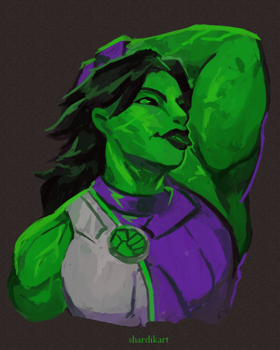 ShardikArt's tweet photo. she hulk showing off https://t.co/3razvBdO8L