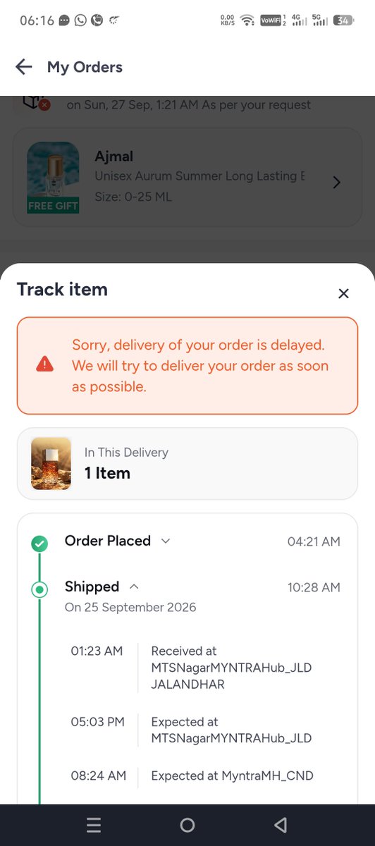 Shubha33214's tweet photo. @myntra 
Worst service by myntra
Order delivery date change without any reason
No tracking details available
No accountability https://t.co/FknrNX4HFM