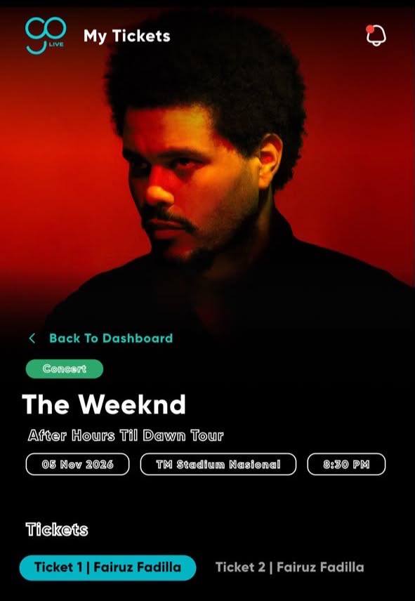 0104sPJW's tweet photo. WTS WANT TO SELL The Weeknd Tour in KL 

5 Nov 2026 (Day 2)
Section 201B, Zone RM488

2 Tickets Available!
Sell Price: RM530 each
Ori Price: RM554.30 each (inc tax)

rts personal matters

Can meet-up in KL / Klang Valley area! DM me if interested for details 🫶🏻

#TheWeekndinKL https://t.co/W4vdFgUIL3