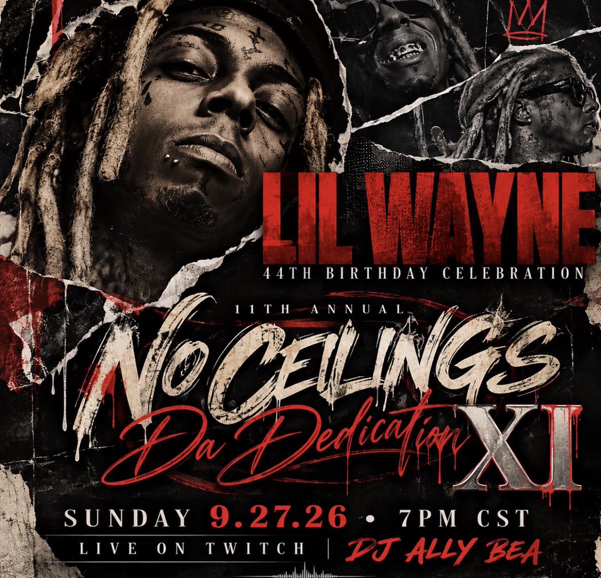 djallyBEA's tweet photo. I’m LIVE! Let’s celebrate THE GOAT #LilWayne 

https://t.co/bAimKv33cp https://t.co/PXHYPPc5yF