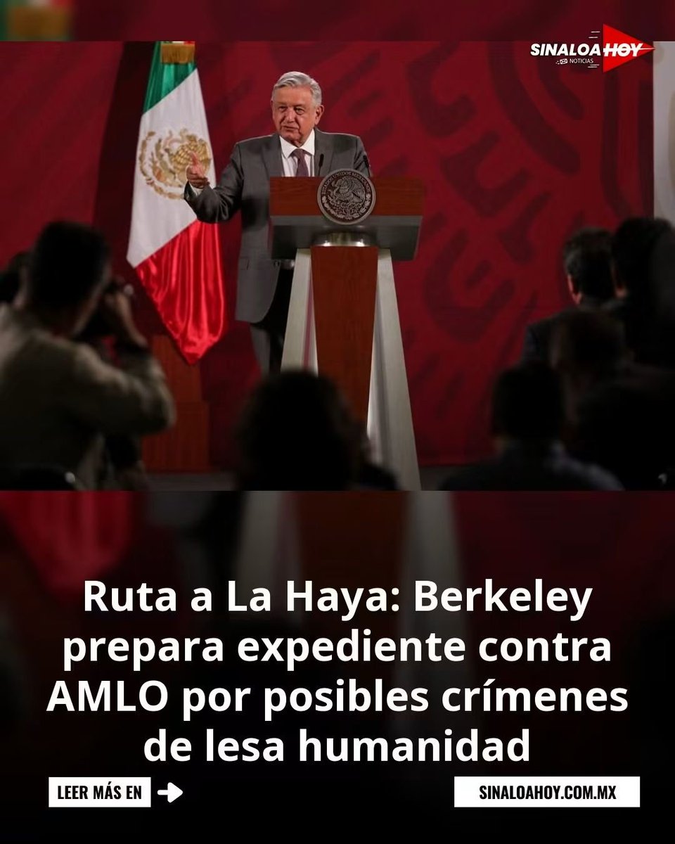 jose_anton's tweet photo. La Universidad de California en Berkeley reunió un expediente contra lopez obrador por presuntos crímenes de lesa humanidad. Análisis ubica 2,827 expresiones hostiles en las mañaneras entre 2018 y 2024 📄
⠀
Documento cita 78 periodistas y 259 defensores asesinados. https://t.co/8ifti56pgT