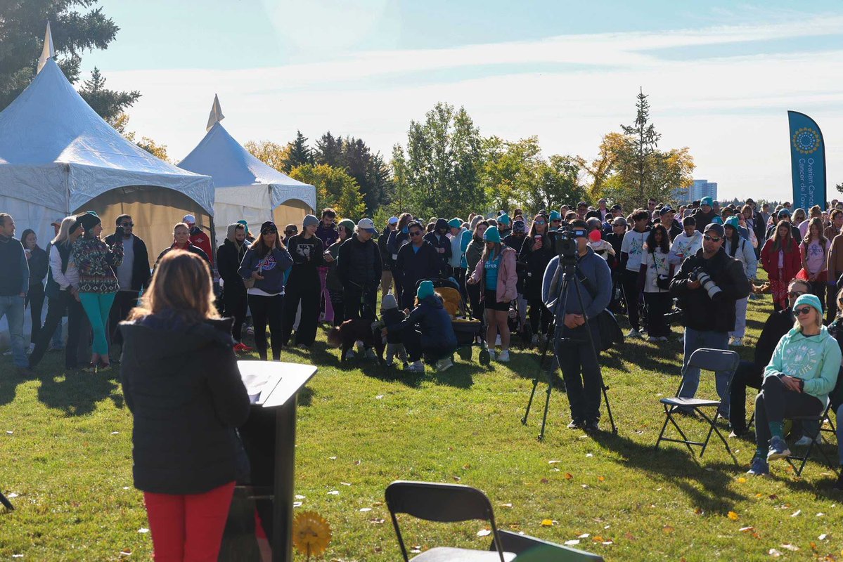 ABDanielleSmith's tweet photo. Ovarian cancer is still the deadliest cancer affecting women in this country. Today we walked together to change that.

To the Teal Sisters who have been diagnosed or survived ovarian cancer and to their families who came out… we are not going to stop until there is a cure!

Thank you to Ovarian Cancer Canada @OvarianCanada for everything you do. For these incredible women, for their families and for the research that will get us there.

Donate at: https://t.co/1cMcZT1vzn