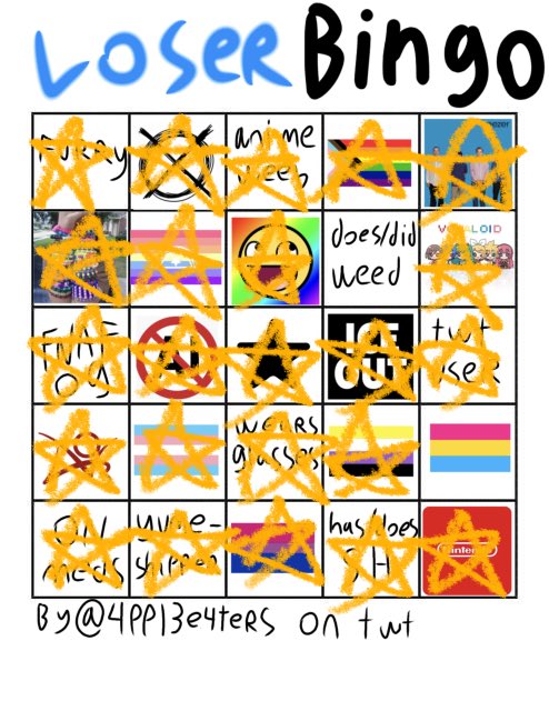 4ppl3e4ters's tweet photo. LOSER BINGO!!! https://t.co/73CHJJm2lj