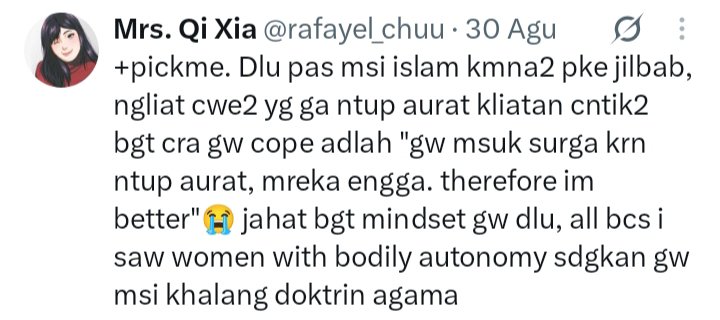 BLEBEW20's tweet photo. Gw gak heran, pas masih Islam aja udah pickme, pas atheis malah tambah pickme 😭 https://t.co/Y99mFvR5td
