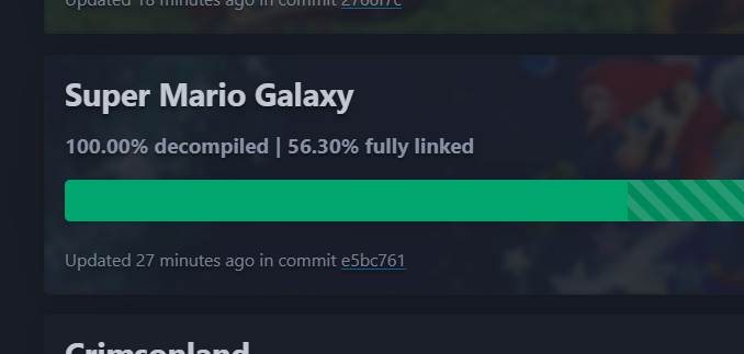 SPG642's tweet photo. Super Mario Galaxy has been 100% decompiled. ❤️

Never thought I'd see the day but here we are. https://t.co/moTROSDdhD