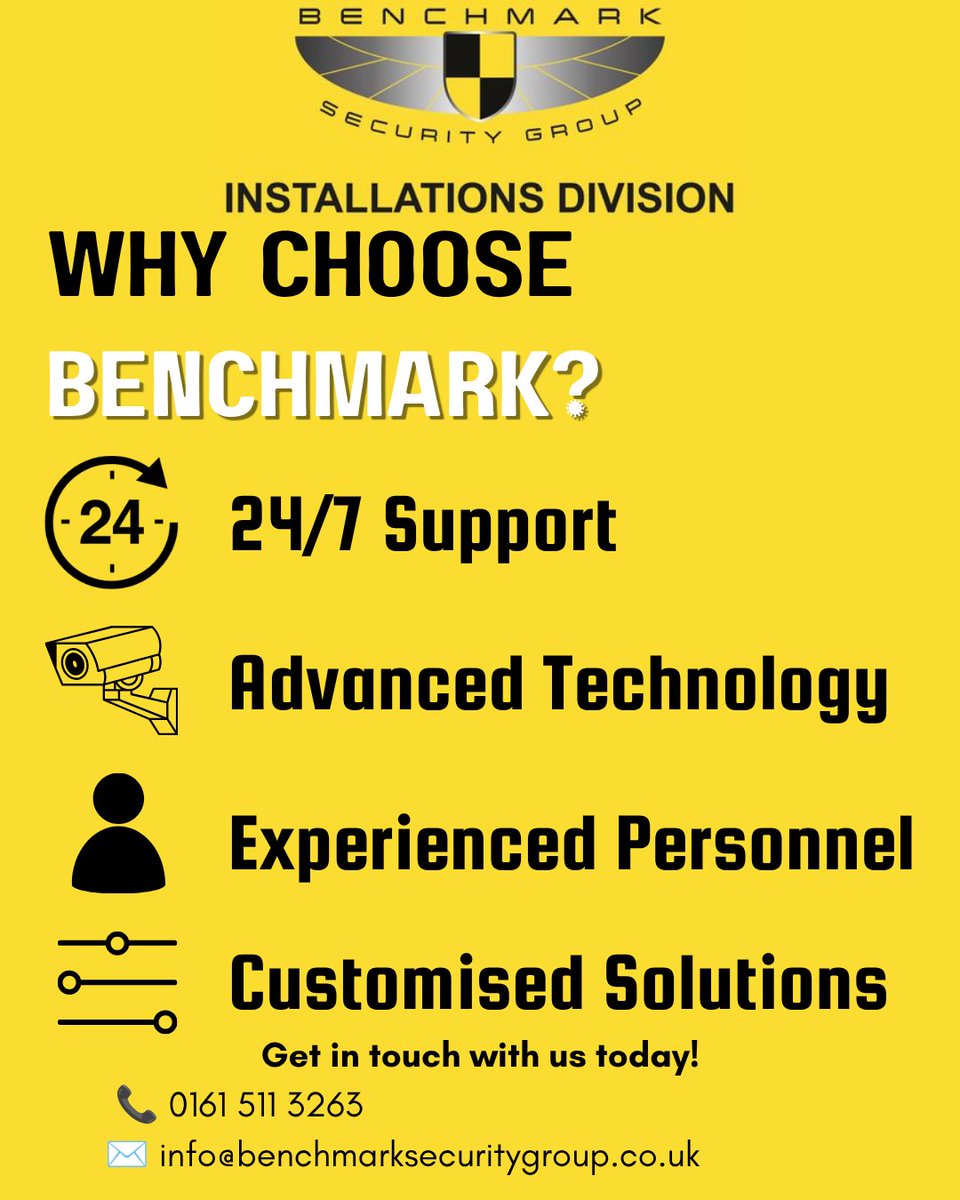 BenchmarkInstal's tweet photo. Get a free, personalised quote for your home or business security today!
Contact us for information about our services👇🏼
🔗 Head Office: 0161 786 7009
🔗 Installations team: 0161 511 3263
🔗 info@benchmarksecuritygroup.co.uk

#CCTVInstallation #SecuritySystems #GreaterManchester https://t.co/MSwcpi7BLh