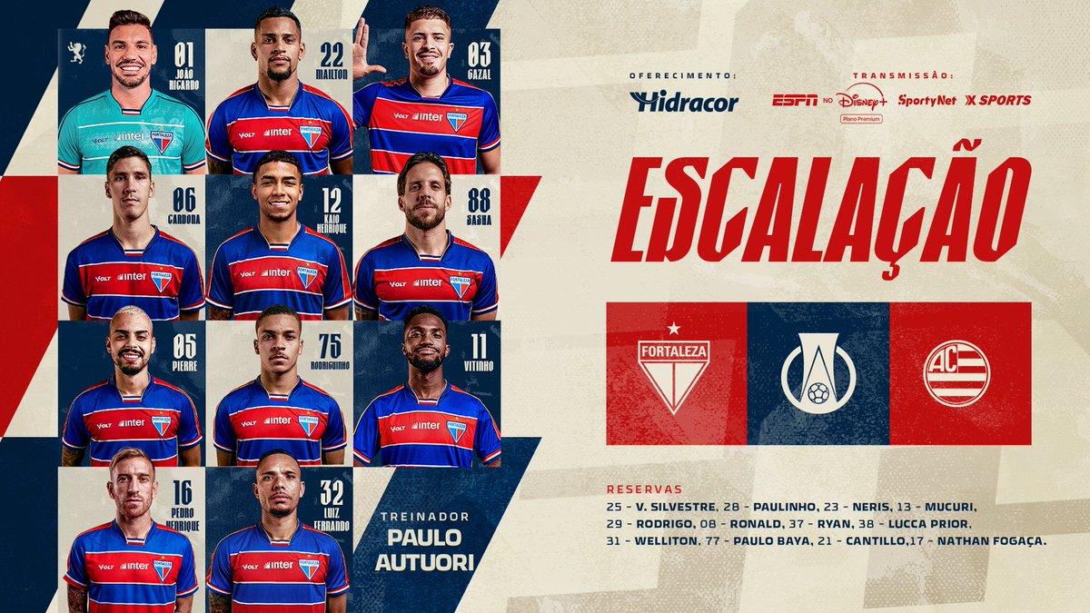 FortalezaEC's tweet photo. LEÃO ESCALADO PARA O DUELO! 🦁✅

#FortalezaEC #BrasileirãoB https://t.co/3e3WY0evjj