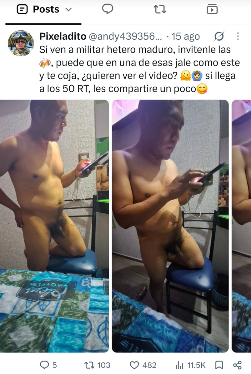 andy43935658's tweet photo. Buena tarde, lo prometido es deuda, aqui les comparto la primera parte de la cojida que me dio este militar maduro, si llega a mas de 150 RT, comparto segunda parte, no se olviden de seguirme y apoyar la cuenta! Bonita tarde a todos!! https://t.co/Qzmqo4VUnM