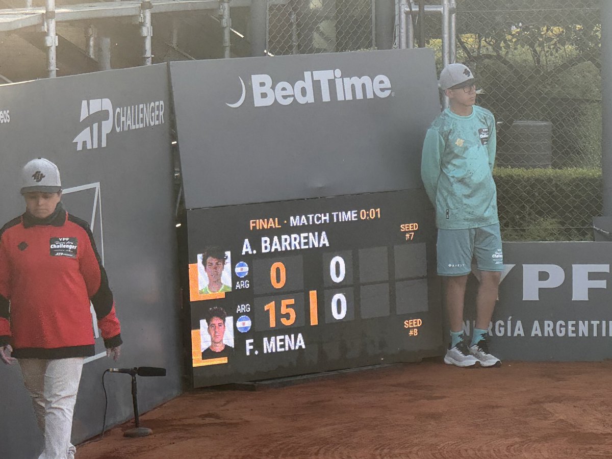 Tsobretenis's tweet photo. Casi cuatro horas y media más tarde, arrancó la final del Challenger de Buenos Aires. https://t.co/a7ysbrplor