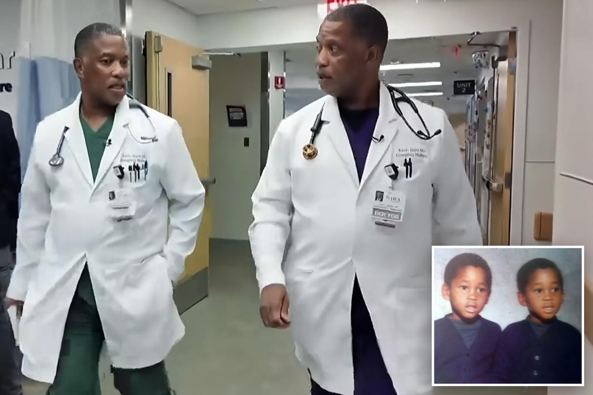 nypost's tweet photo. Identical twin doctors return to run ER in hometown where they grew up so poor they had no running water https://t.co/d3903WkmQI https://t.co/WwwgU6hciy