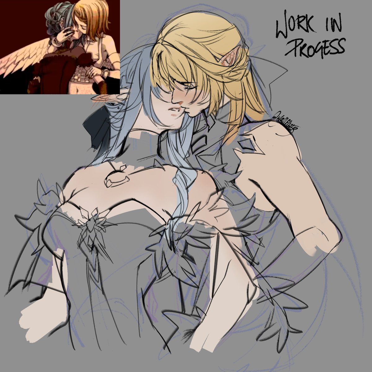 wallflwe_r's tweet photo. oomf wanted tsaritsa + nicole to kiss https://t.co/ga21gIyNKP