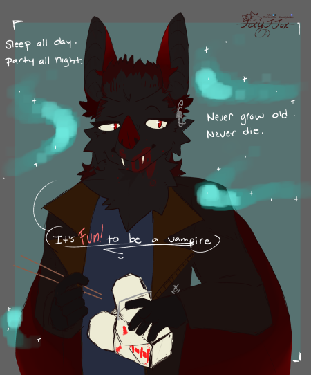 FoxyLovesCoke's tweet photo. It's Fun to be a vampire~

Discord Comm https://t.co/5RdRr2xsF4