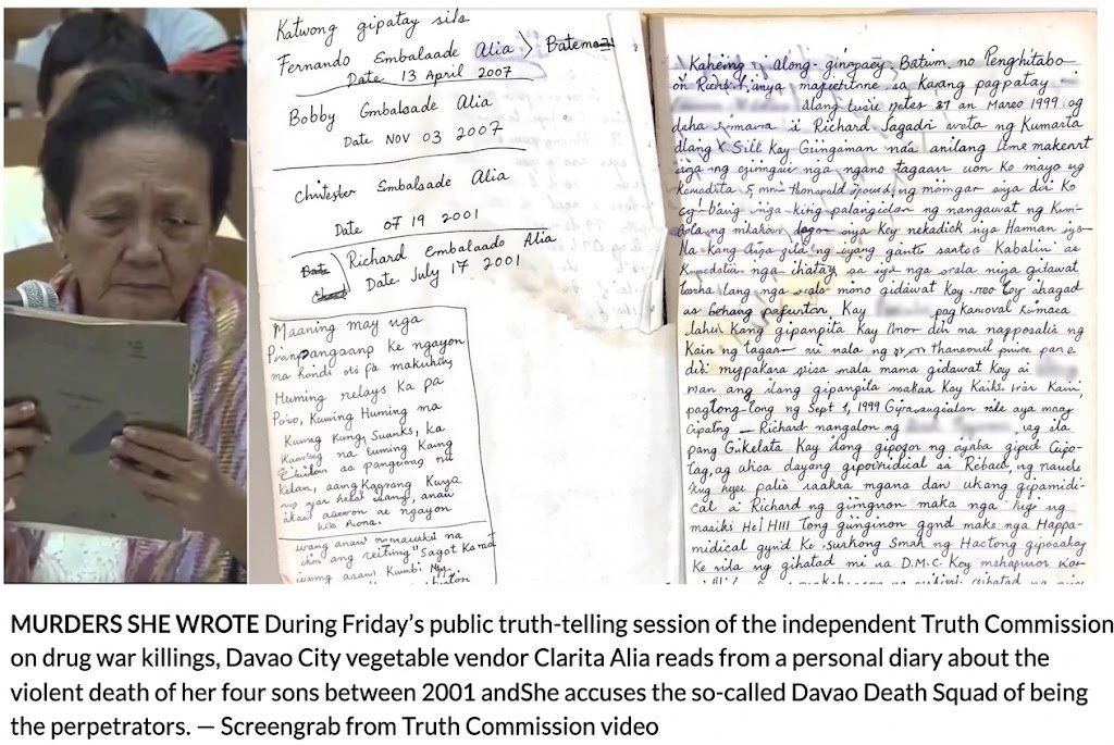 CheekyLady1027's tweet photo. All four sons of Clarita Alia—Richard, Christopher, Bobby, and Fernando—were killed by the DDS in Davao City.
https://t.co/vHeiXJFJhk https://t.co/YtHCtC28WZ