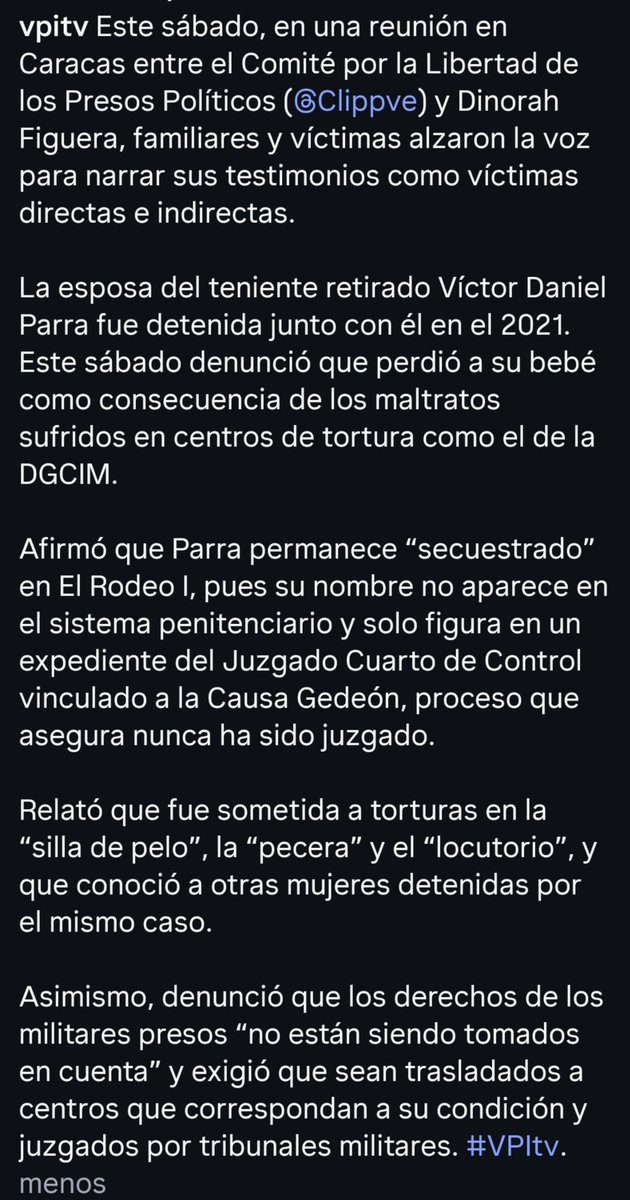 LuisCarlos's tweet photo. Esta es una pequeña muestra de lo que la revolución bolivariana le ha hecho a las mujeres presas políticas. Desde torturas hasta provocar abortos.
Pueden ver las historias de @EfectoCocuyo @VPITV y @arnaudeznao (que fue excarcelada este año también).
Prohibido olvidar. https://t.co/jEQ3nfMp0N