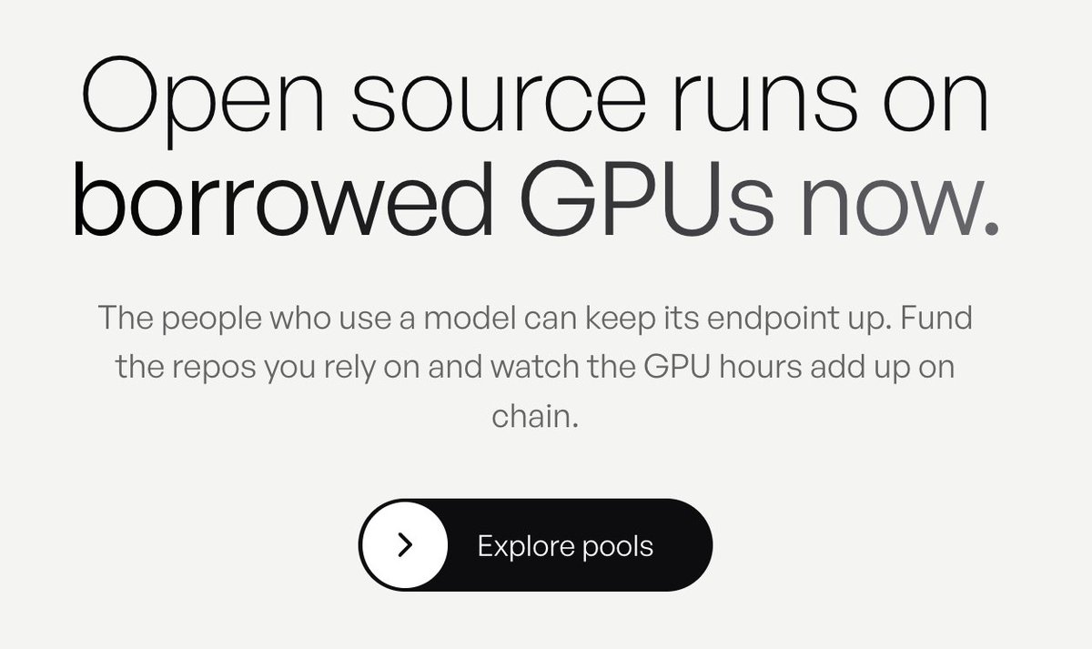 GitGPU's tweet photo. Big GitGPU update coming.

We’re opening the operator layer.

Instead of relying on a single compute provider, GPU operators will be able to compete to service repo pools, with maintainers choosing based on hardware, availability and price.

More operators means more available compute and competitive pricing for every repo on GitGPU.

Community-funded compute is becoming an open market.

https://t.co/PhzYhxogcg