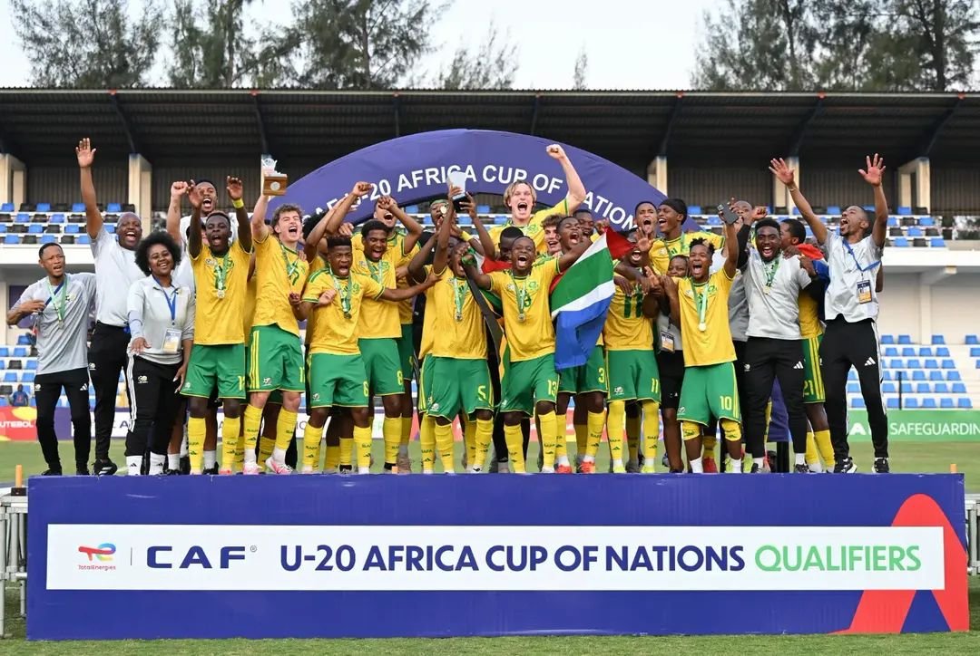 ProsportInt's tweet photo. Congratulations to Amajita who are the 2026 COSAFA U20 Championship Winners and retain their title. Amajitavhave also qualified for the CAF U20 AFCON 🇿🇦⚽️🌍

📷: @SAFA_net

#Amajita #SAFA #COSAFAU20 #ProsportInternational #ChampionsGoBeyond https://t.co/MGGsVzb9oj