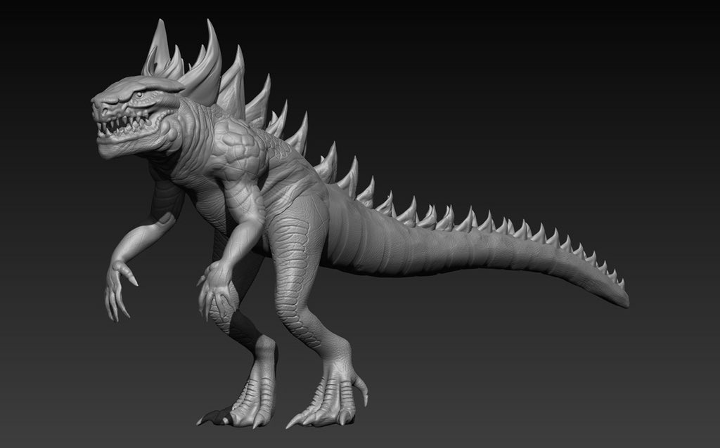 Quailrnv's tweet photo. High-poly creature sculpt breakdown ✍️ Tyrannosaur stance mixed with spiky aquatic reptilian features.
Sculpted in ZBrush. Swipe through for the angle turnarounds!

#ZbrushArt #DigitalSculpting #MonsterArt #CharacterArt #3DModel #GameArt https://t.co/hU3cZIUiFJ