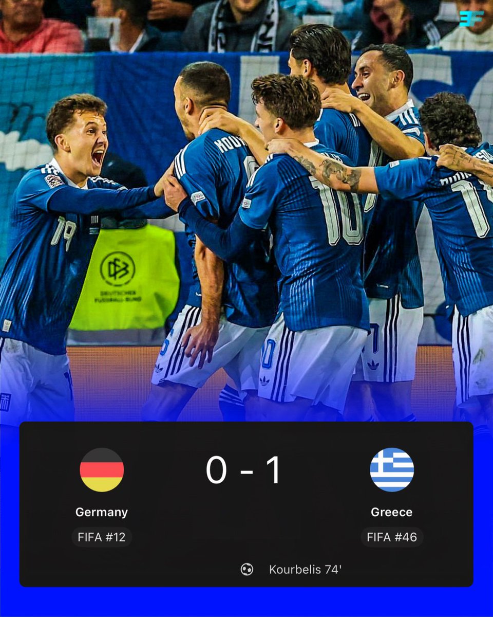 eurofootcom's tweet photo. 🚨🇬🇷 GREECE BEAT GERMANY! ✅ https://t.co/IKeAcmpwsU