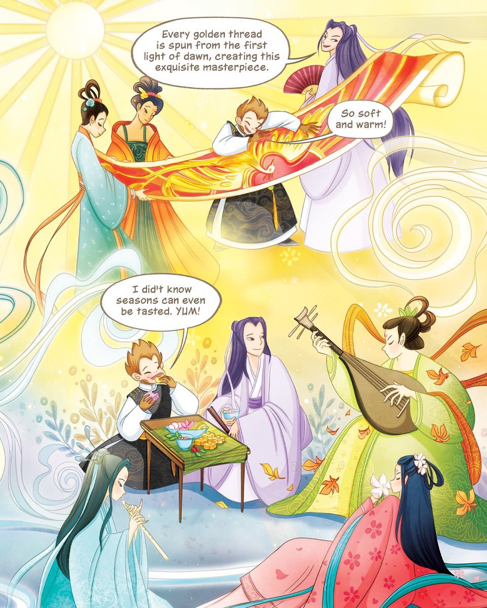 MaxieJupitth's tweet photo. I’ve always loved the Monkey King’s wild adventures, but my favorite pages to create were often the quiet ones. Those peaceful moments let me shape the world around him. Monkey King: Uproar in Heaven is now available for preorder. https://t.co/zZ7RBXFfFW