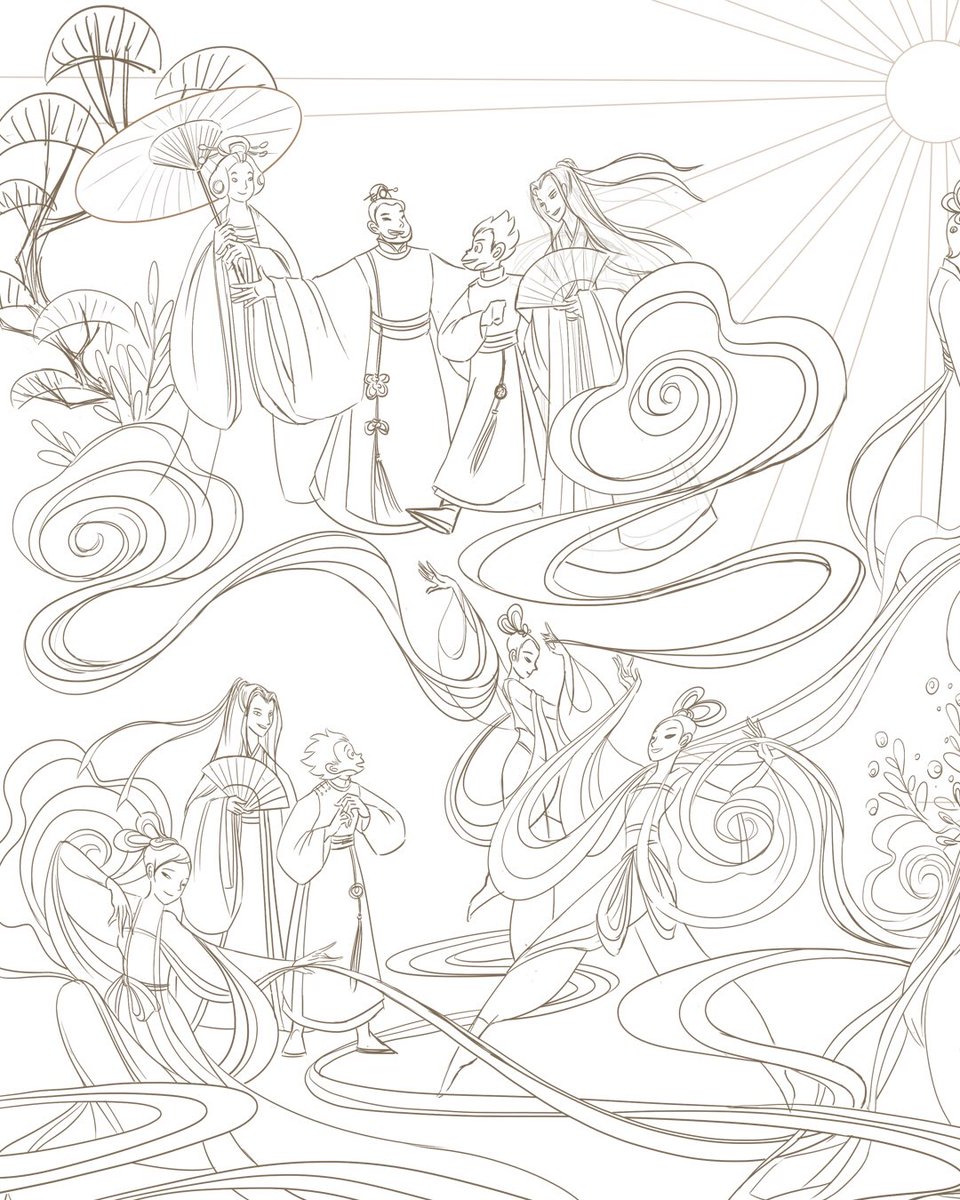 MaxieJupitth's tweet photo. I’ve always loved the Monkey King’s wild adventures, but my favorite pages to create were often the quiet ones. Those peaceful moments let me shape the world around him. Monkey King: Uproar in Heaven is now available for preorder. https://t.co/zZ7RBXFfFW