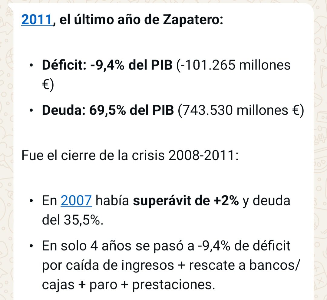 marquezant75's tweet photo. @danielsenderos En 2011 salió Zp del gobierno y la seguridad social entró en déficit. 

El déficit y la deuda que dejó zapatero en 2011 respecto a 2007

Nota: empezó a gobernar en 2004 https://t.co/8BgBhNNrLx